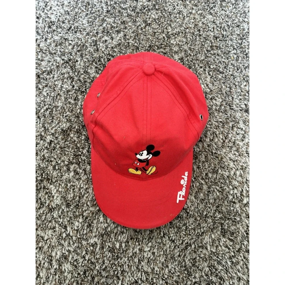 Mickey Mouse Logo Florida  Baseball Hat‎ Red Walt Disney By Jerry Leigh OSFM